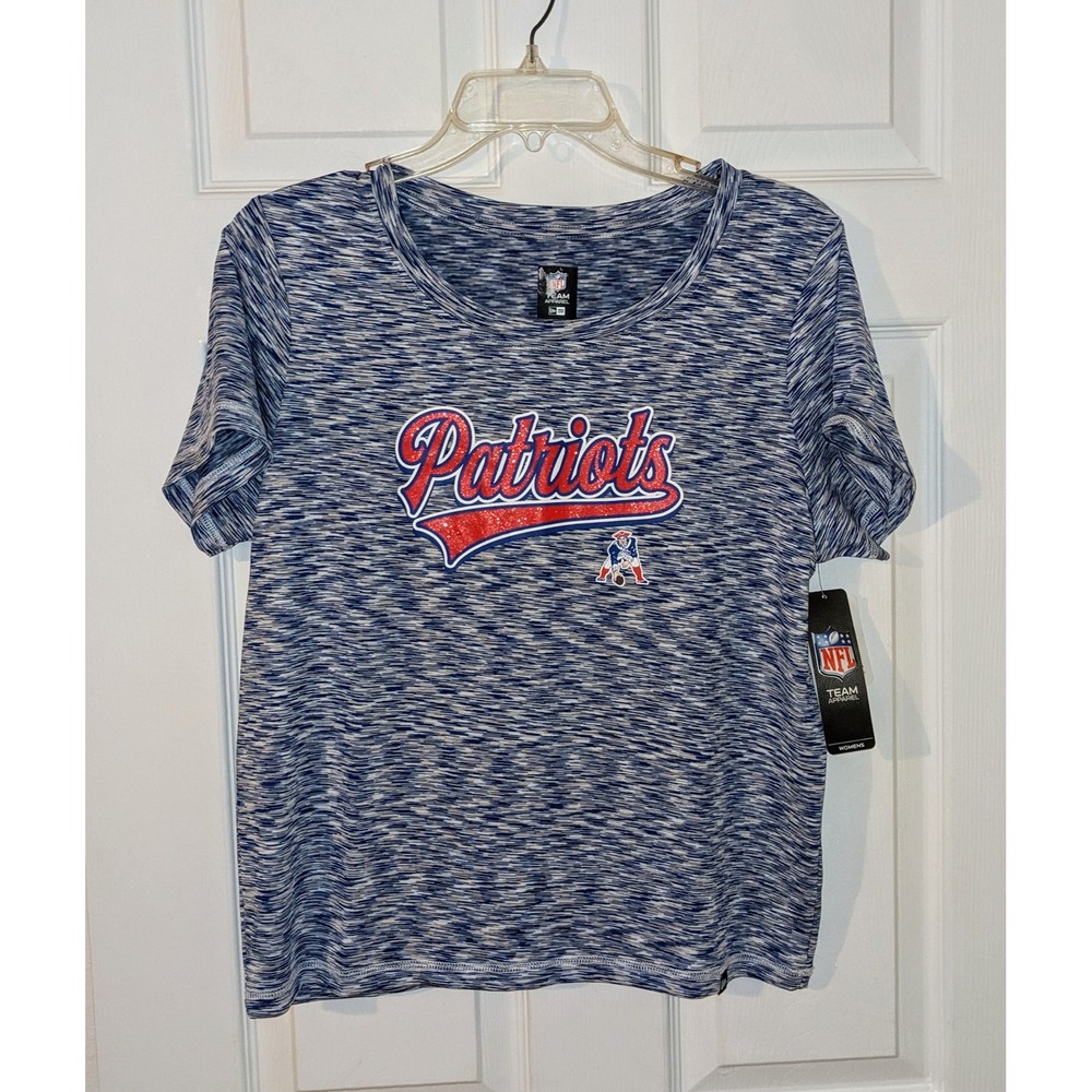 NFL Team Apparel Patriots T-Shirt New Era Blue White Top Large NWT $39‎